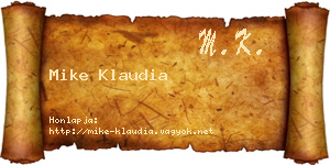 Mike Klaudia névjegykártya